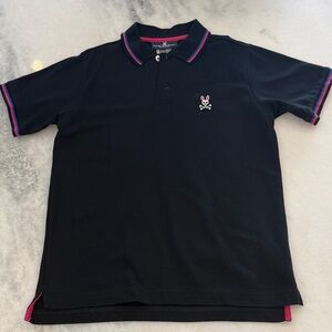 Psycho Bunny Black Polo with Pink Trim
